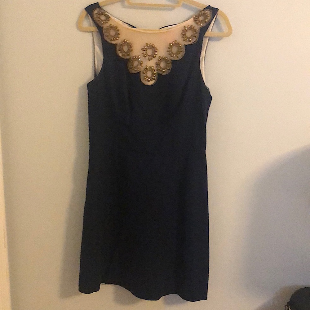 Lilly Pulitzer navy beaded dress, size 6